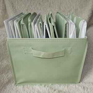 Set of 6 Babies R Use Folding Nursery Fabric Storage Cube with Handles - Sage